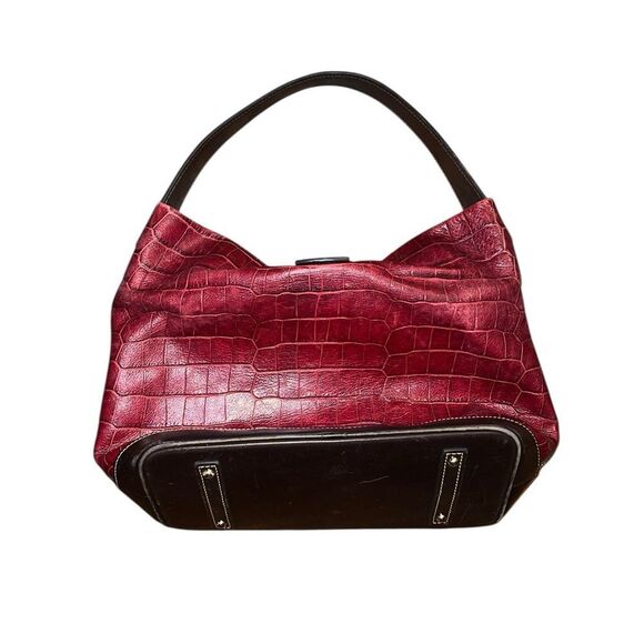 Dooney & Bourke Elegant Red Crocodile-Embossed Women's Bag - Picture 2 of 9